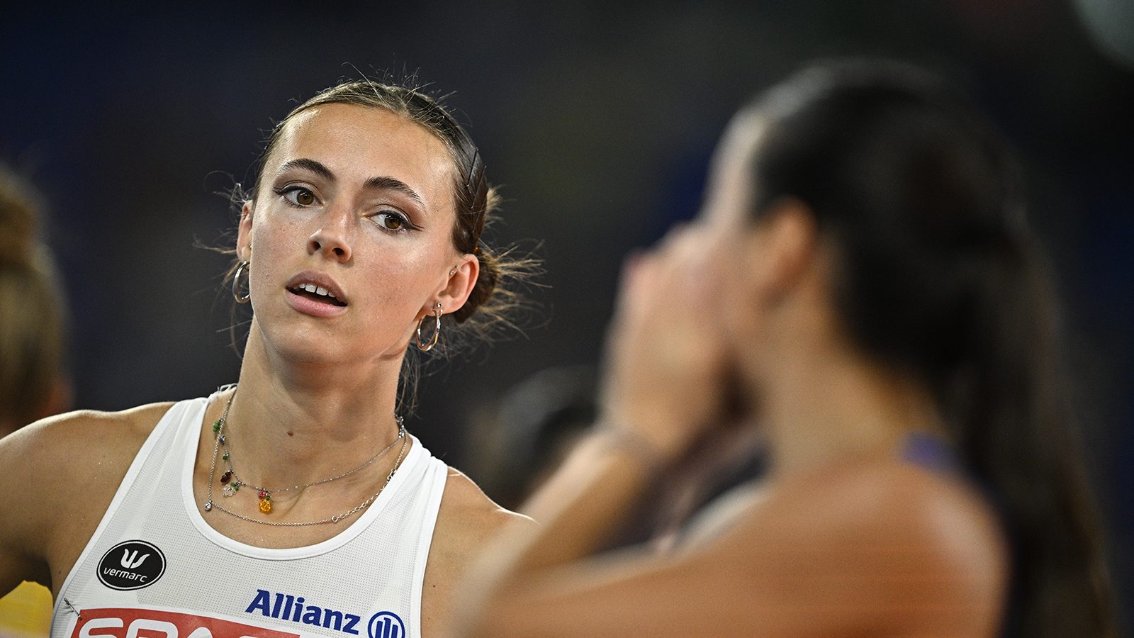 Belgian Rani Rosius pictured in action during the 100m race, at the European Championships Athletics in Rome, Italy, on Sunday 09 June 2024. The European Athletics Championships take place from 7 to 12 June.
BELGA PHOTO JASPER JACOBS