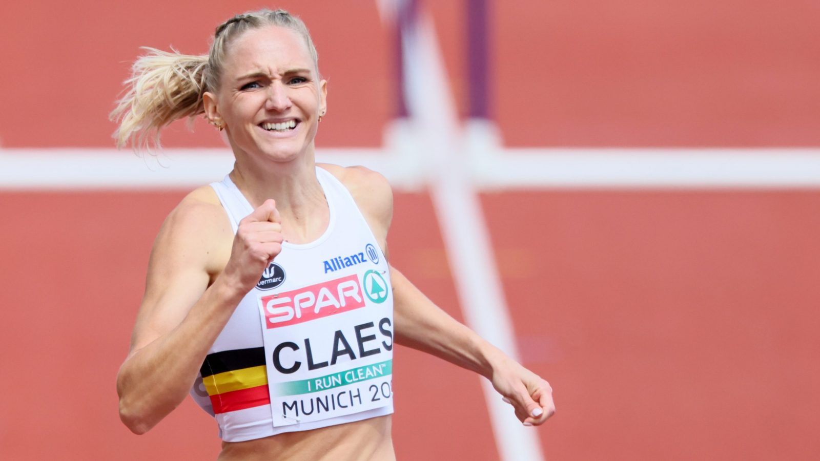 Belgian Hanne Claes pictured in action during the semi-finals of the women's 400m hurdles race at the European Championships athletics, at Munich 2022, Germany, on Thursday 18 August 2022. The second edition of the European Championships takes place from 11 to 22 August and features nine sports. BELGA PHOTO BENOIT DOPPAGNE