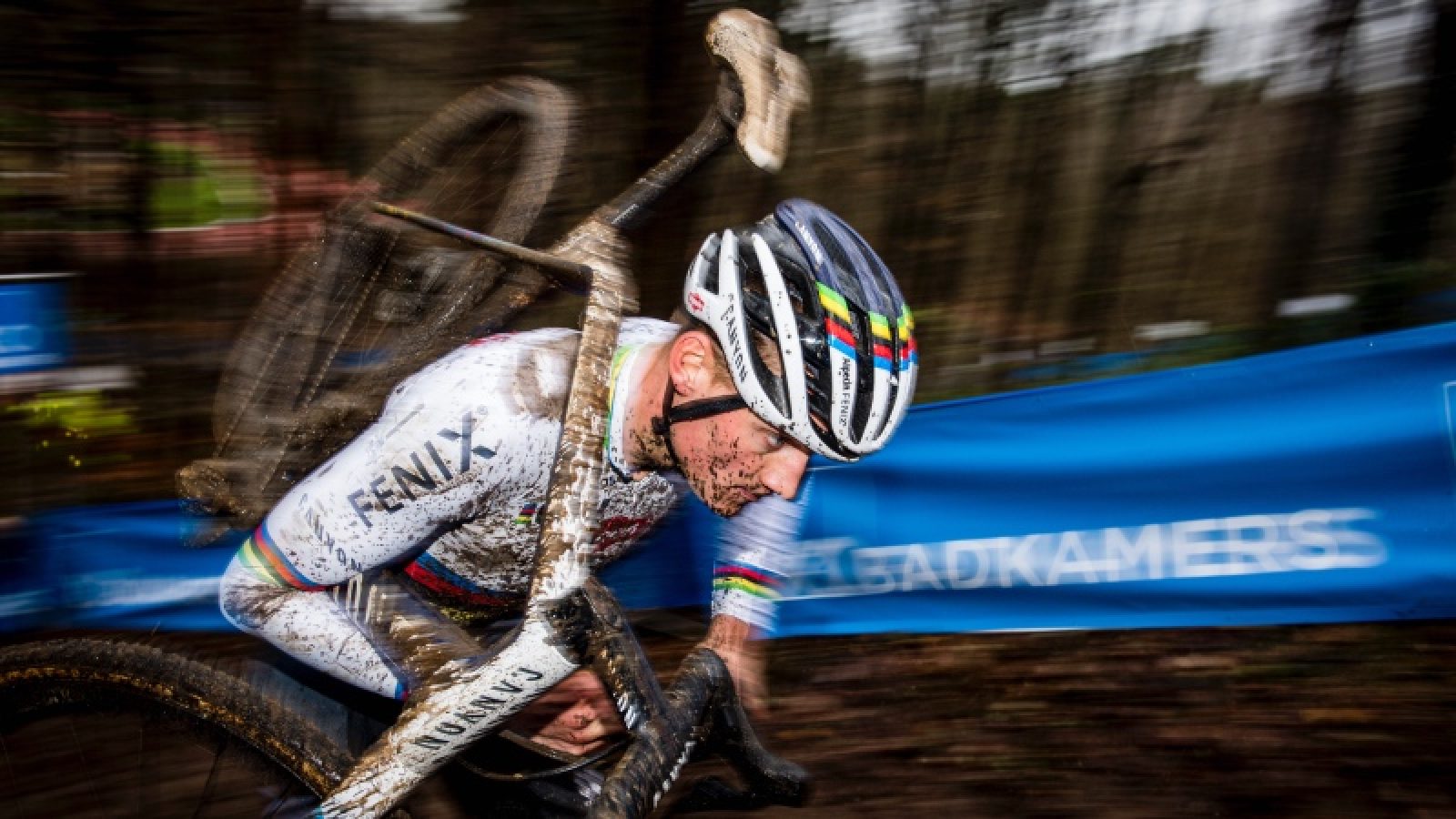 Dutch Mathieu Van Der Poel pictured in action during the men's elite race of the 'Herentals Crosst' cyclocross cycling race, the fourth stage (out of 8) of the 'X2O Badkamers Trofee Veldrijden' Trophy, Wednesday 23 December 2020 in Herentals. BELGA PHOTO JASPER JACOBS